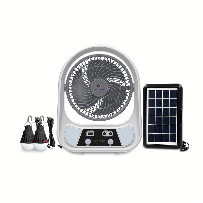 Berakliman Breeze Solar-Ventilator – tragbar, wiederaufladbar & mit LED-Nachtlicht