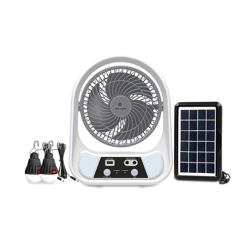 Berakliman Breeze Solar-Ventilator – tragbar, wiederaufladbar & mit LED-Nachtlicht